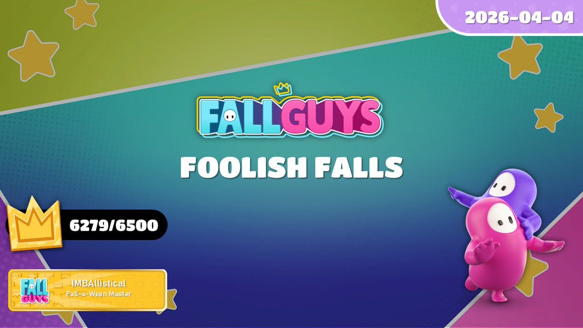 WhoisIMBA's tweet photo. #VTuberID IMBA is streaming Fall Guys now! 
"Foolish Falls" Event is ON!
Current: 6279👑 
https://t.co/974RWBF5Jf https://t.co/JauyKhXq32