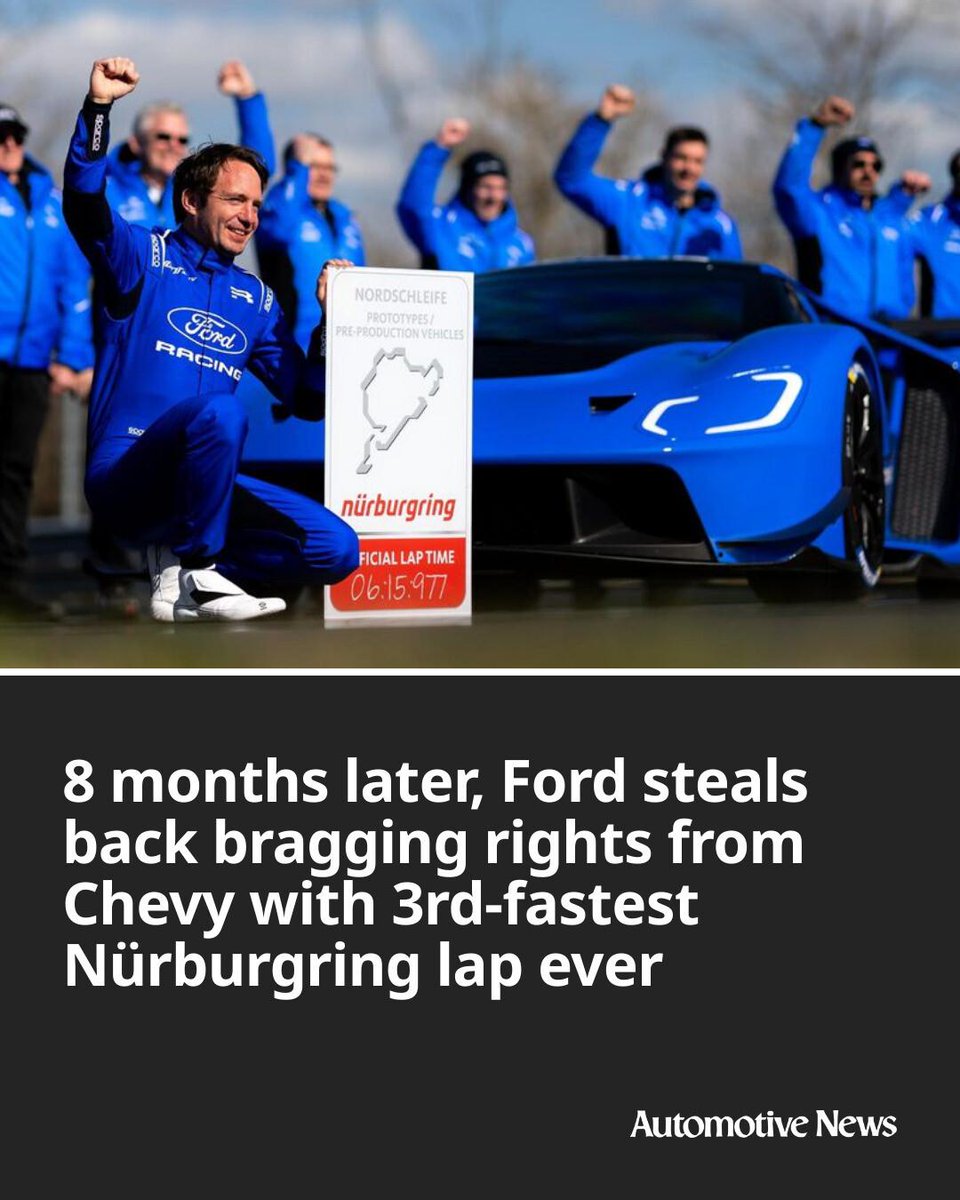 Automotive_News's tweet image. Ford Motor Co. not-so-humbly declared itself the “fastest American OEM” after a record-setting lap of Germany’s famed Nürburgring.

#Ford #Chevy #Chevrolet #Nurburgring #automotive #autoindustry