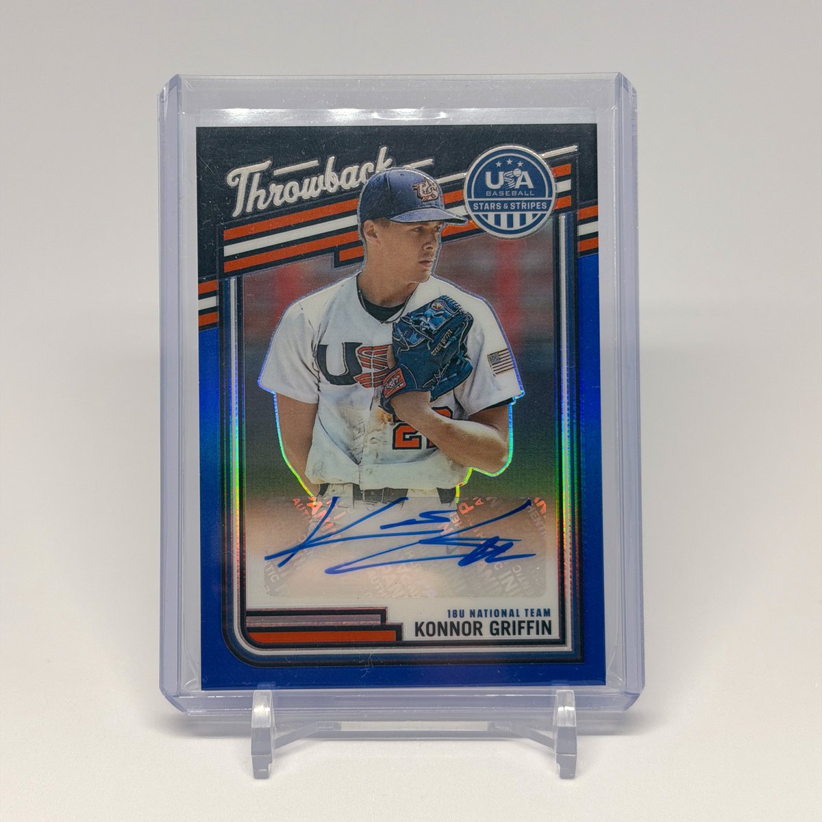 dogethegentle's tweet image. 店長さん(@BROTHERS_KAZU)から
2026 Panini Prizm USA Stars and Stripes
到着しました。

いろいろ出現しましたが
1番のヒットが、今日メジャーデビュー
Konnor Griffin 選手オート初入手！！

未来のMLB選手はこれからじっくり調べます。
#Panini
#MLB
#店長ありがとう