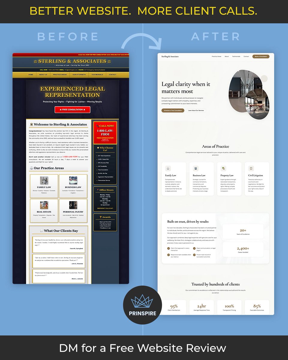prinspire's tweet photo. Old website
No structure
Bad responsiveness

You’re losing clients silently.

Most people won’t even tell you. They just leave.

Fix your website, fix your conversions.

DM “WEBSITE” to get started. https://t.co/AmoOYB3Fzf