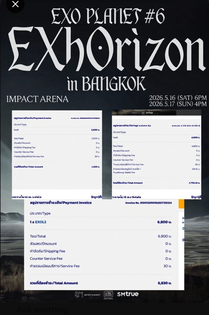 Freshmuriuki's tweet photo. Hi ! For those yang nak book slot for #EXOinBKK , please DM me :

 Name : 
 Have Membership : Yes / No

4 ZONE 6800
4 ZONE 6500
4 ZONE 5000
4 ZONE 4600
4 ZONE 3700
4 ZONE 2600
4 ZONE 2000

PRIORITY MALAYSIAN FANS

🔖If you wish to proceed , kindly DM

#EXhOrizon_in_BANGKOK https://t.co/HfijIHbXQx