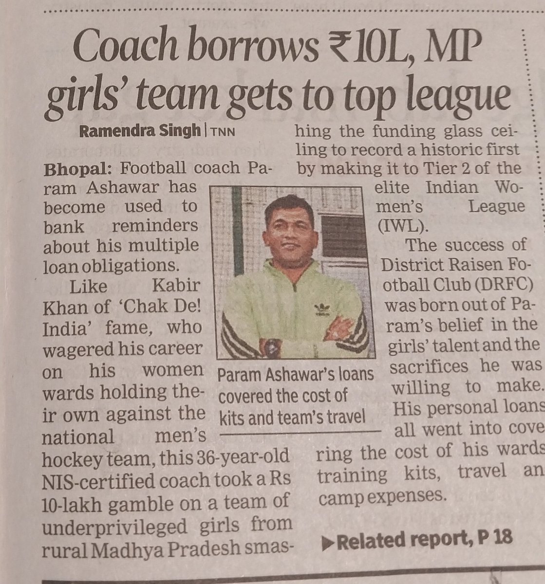 iamyogi05's tweet photo. Very disappointed to see this in a leading newspaper like @timesofindia @TOIIndiaNews 
The real hero is Ranjan Negi &amp; not Kabir Khan ! This name is propagated for various reasons of Bollywood but expected much better from @timesofindia &amp; that too on front page !! @shame https://t.co/MB5jQmANnO