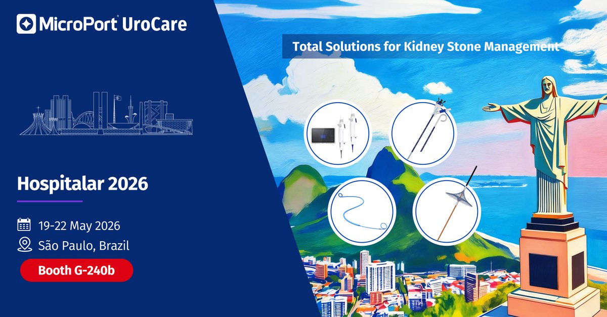 MP_Urocare's tweet photo. 🚀 Countdown to Hospitalar 2026!

We are thrilled to announce that MicroPort®‌ Urocare will be exhibiting at Hospitalar 2026 – Latin America’s leading healthcare Trade Fair.

📍 Booth G240-b
📅 Date: 19–22 May 2026
🗺️ Location: São Paulo Expo, Brazil https://t.co/Ldq07uopa4
