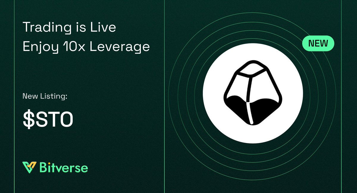 📢 New Listing on Bitverse PerpDEX 📢

$STO is now live on
<a href="/BitverseApp/">Bitverse | AI RealFi PerpDEX on Pharos</a> 🪨🚀

StakeStone ($STO) is a decentralized omnichain liquidity infrastructure protocol, reshaping how liquidity is sourced, allocated, and utilized across blockchains.

Built by StakeStone, it powers seamless