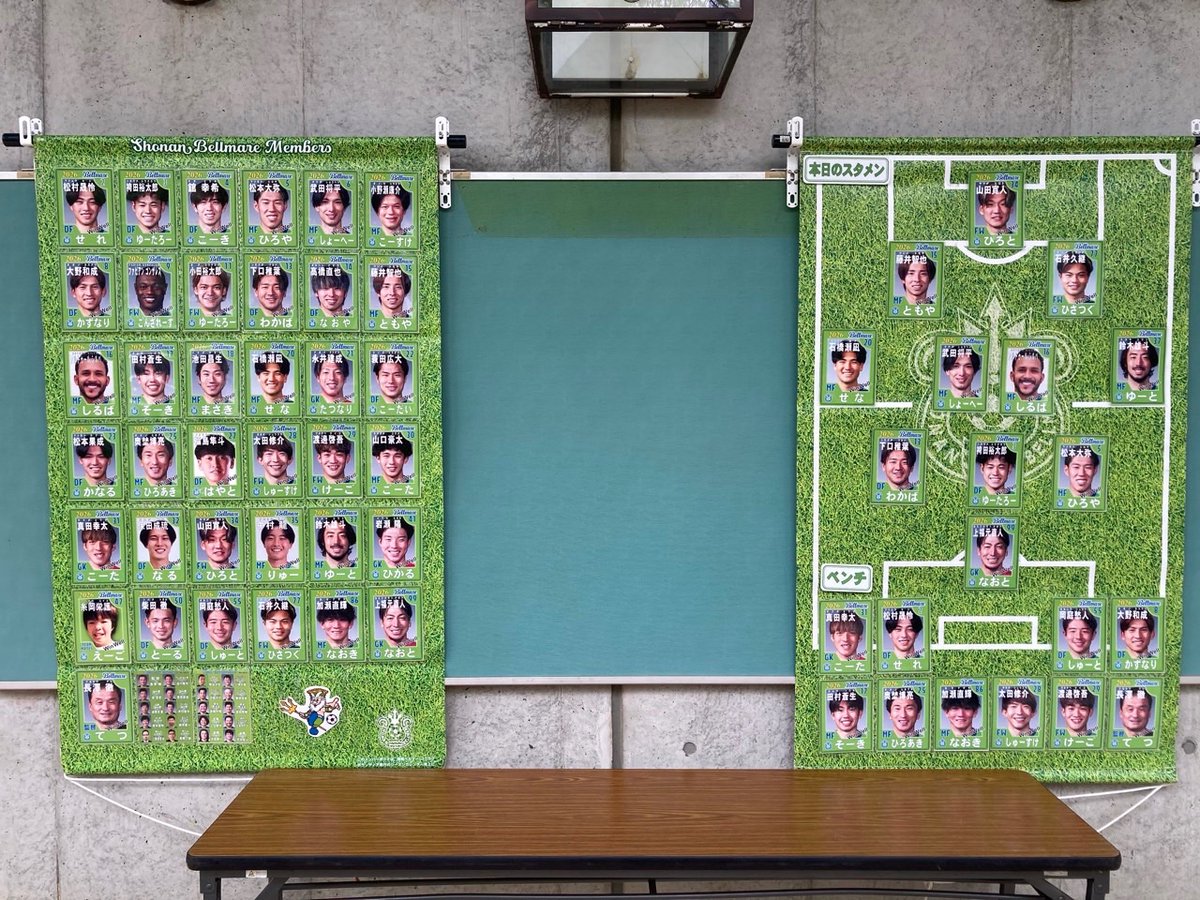sbfcvc's tweet photo. あいにくのお天気ですが、本日の栃木戦もスタジアムにスタメンボードを掲示しています。
メインスタンドはホーム側Gゲート側の売店横、6ゲートは入場口の右側に設置されています。ぜひご覧ください！
#bellmare #ベルマーレ https://t.co/yoJXG2uha1