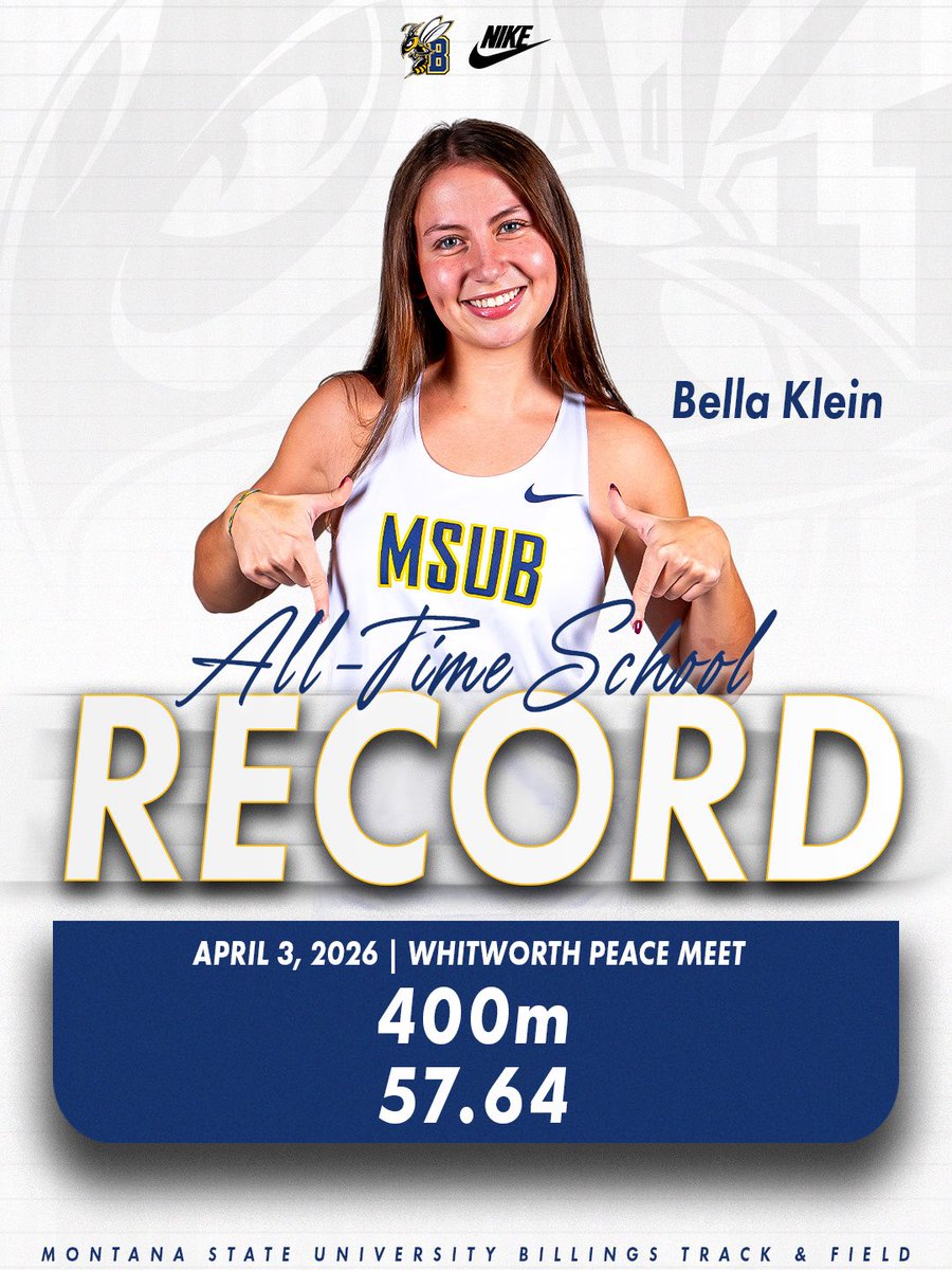 msubxctf's tweet photo. 𝑩𝑹𝑬𝑨𝑲𝑰𝑵𝑮 𝑰𝑻 𝑩𝑨𝑪𝑲 𝑻𝑶 𝑩𝑨𝑪𝑲 🙌

For the second week in a row, Bella Klein has improved her school records time in the 400m🔥

#msubsports | #msubtf https://t.co/CqLSZGBi3H