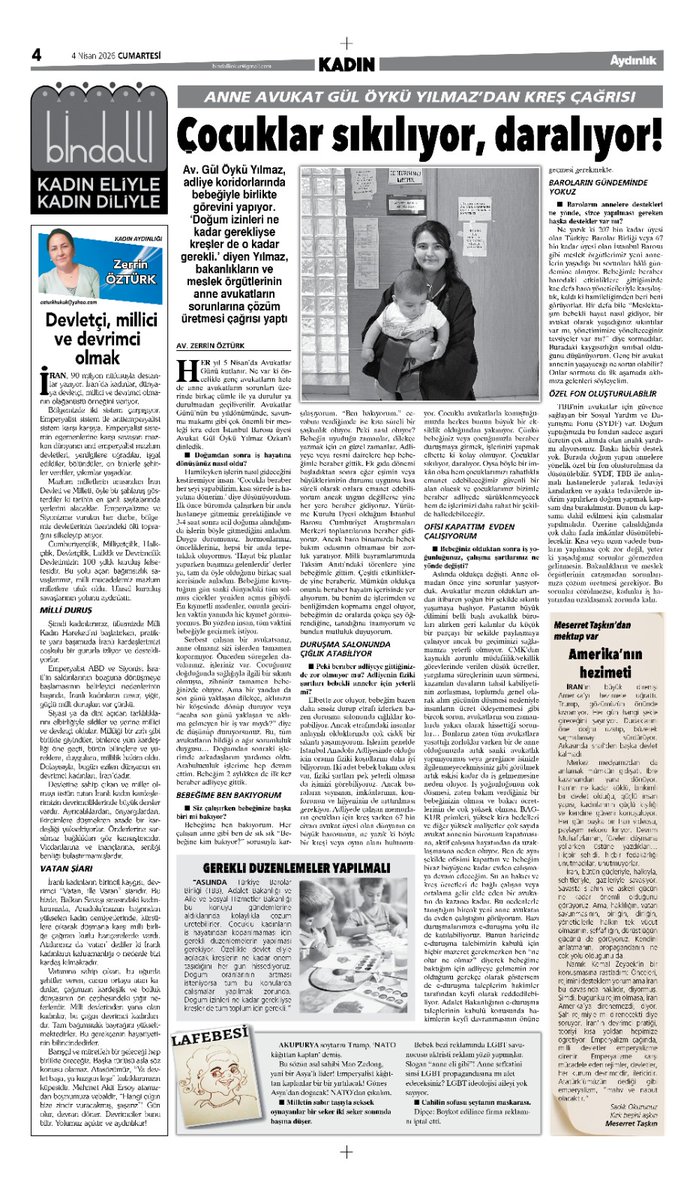 bindalliokur's tweet photo. 🗞️ Aydınlık Bindallı' da bugün 

🔸 Çocuklar sıkılıyor, daralıyor
Av. Gül Öykü Yılmaz'dan kreş çağrısı 
🔸 Devletçi, millici ve devrimci olmak
🔸Amerika' nın hezimeti

https://t.co/B4bgQ9dpOD https://t.co/4MT3DYEVuV