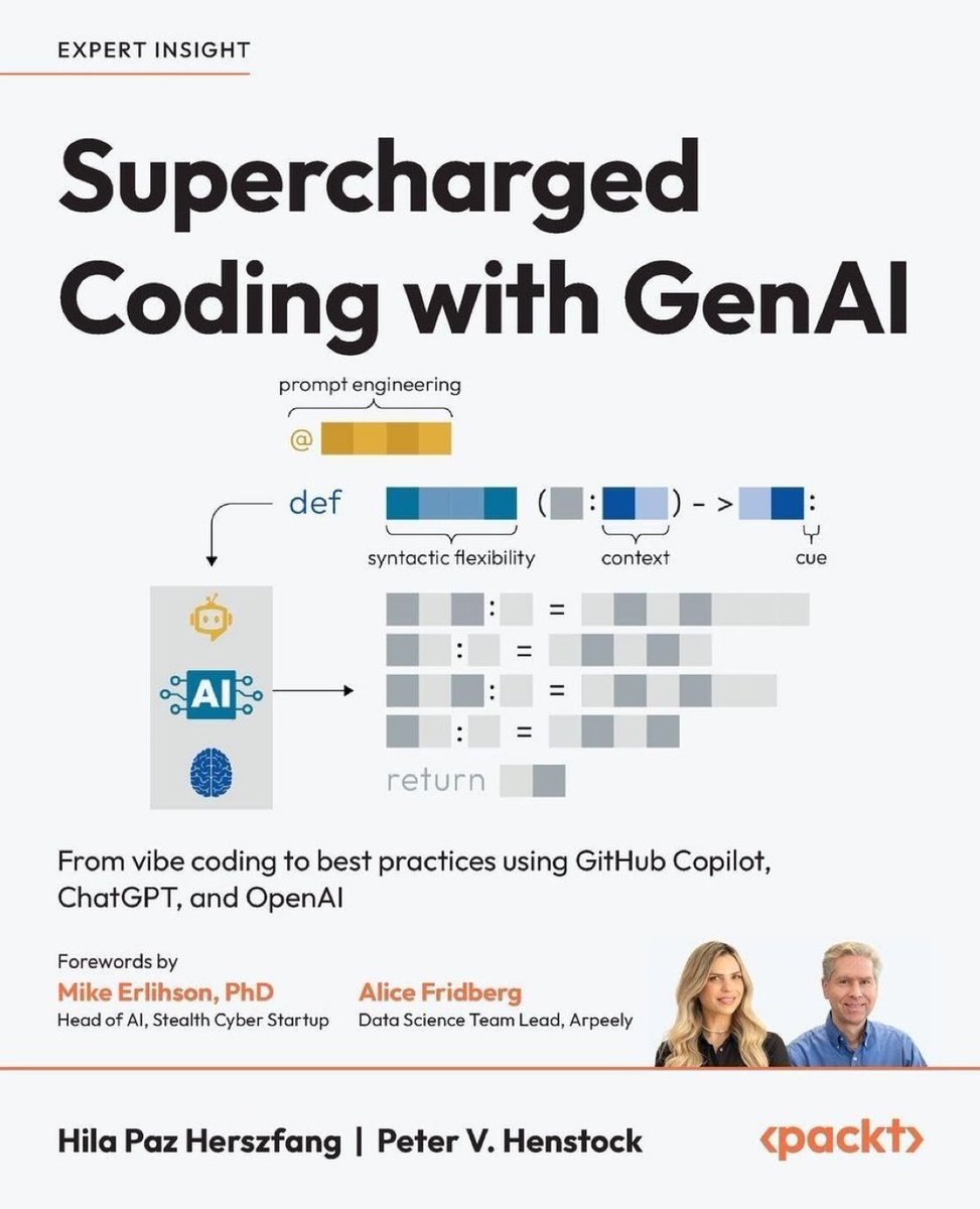 KirkDBorne's tweet image. Supercharged Coding with #GenAI — From vibe coding to best practices using GitHub Copilot, ChatGPT, and OpenAI: amzn.to/3VBH2Su v/ @PacktDataML

𝓚𝓮𝔂 𝓕𝓮𝓪𝓽𝓾𝓻𝓮𝓼:

🔵Discover how GitHub Copilot, ChatGPT, and the OpenAI API can boost your coding productivity

🟠Push