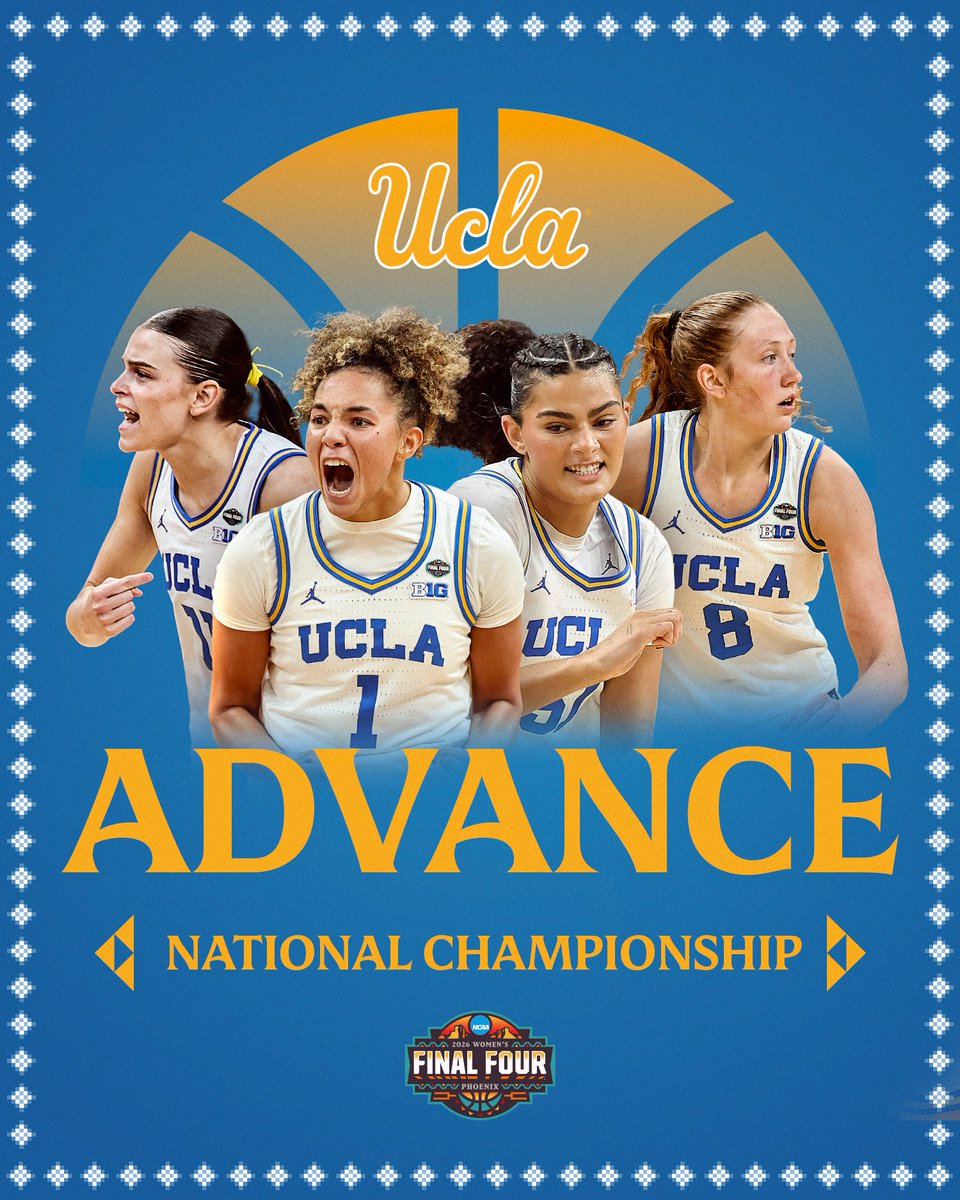 WFinalFour's tweet photo. UCLA ADVANCES to its first NCAA National Championship game!

#WFinalFour x @UCLAWBB https://t.co/GmllagBLiL