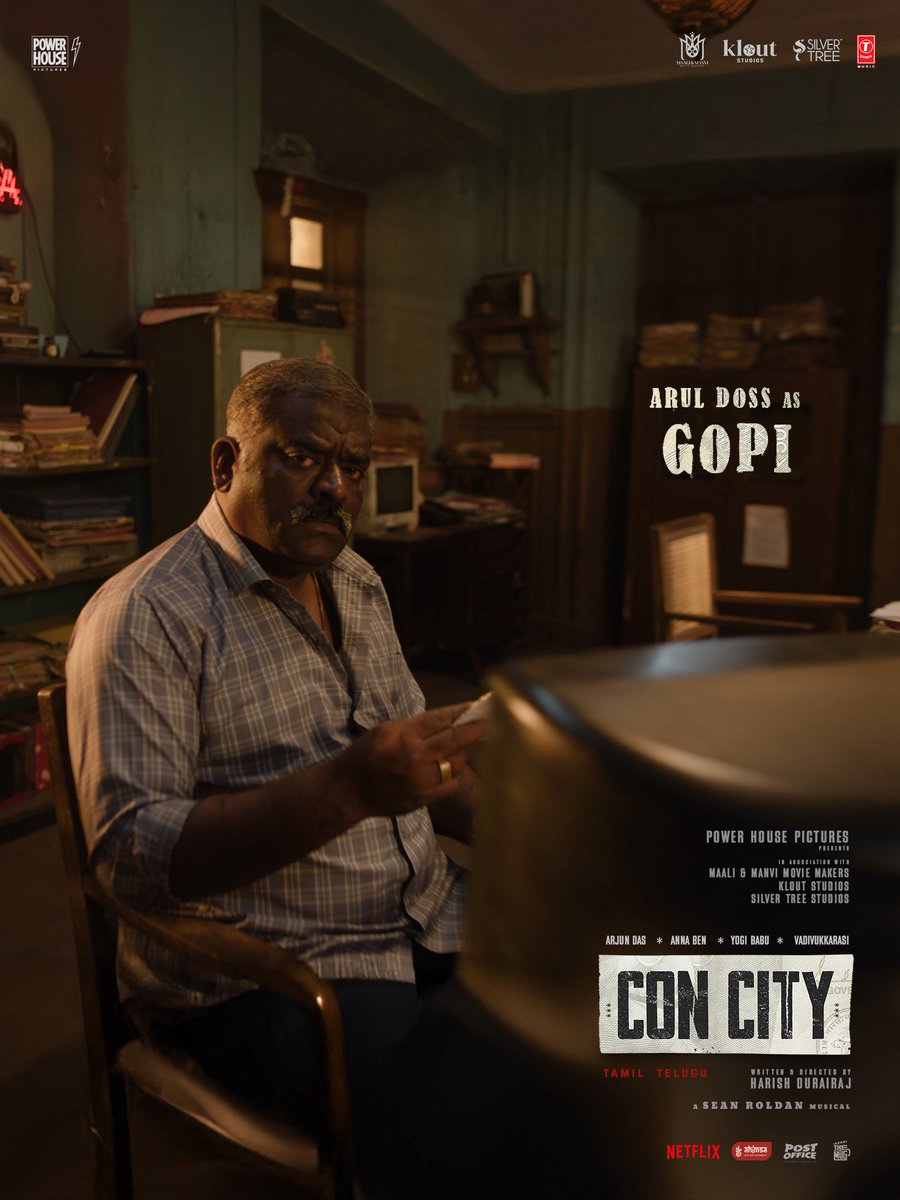 powerhousepic's tweet photo. A strong voice in the world of #ConCity.

Meet Arul Doss as Gopi.

A film by @harish_durairaj, coming soon to theatres near you.

Starring @iam_arjundas @benanna_love @iYogiBabu #Vadivukkarasi #Akhilan. 

@powerhousepic in association with @Maaliandmaanvi @kloutstudios and
@SilverTreeOffl

A @RSeanRoldan musical

@arunprajeethm @vijaymp29 @proyuvraaj @Netflix_INSouth @TSeries @tseriessouth @vithurs_ @ahimsafilms @sidhuwrites