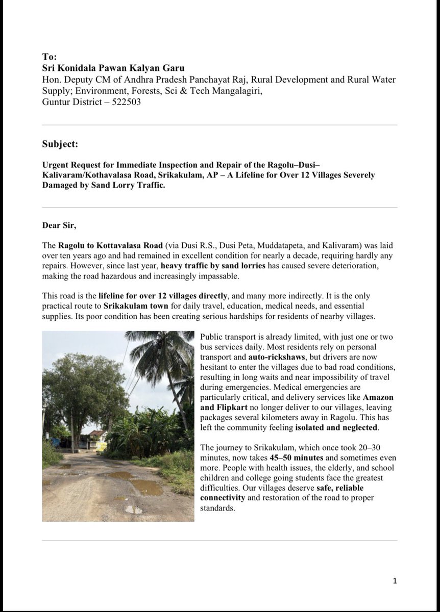Srikant_x64's tweet photo. Hon. Sri @PawanKalyan Garu

Request your intervention https://t.co/CbrhH7gwOB