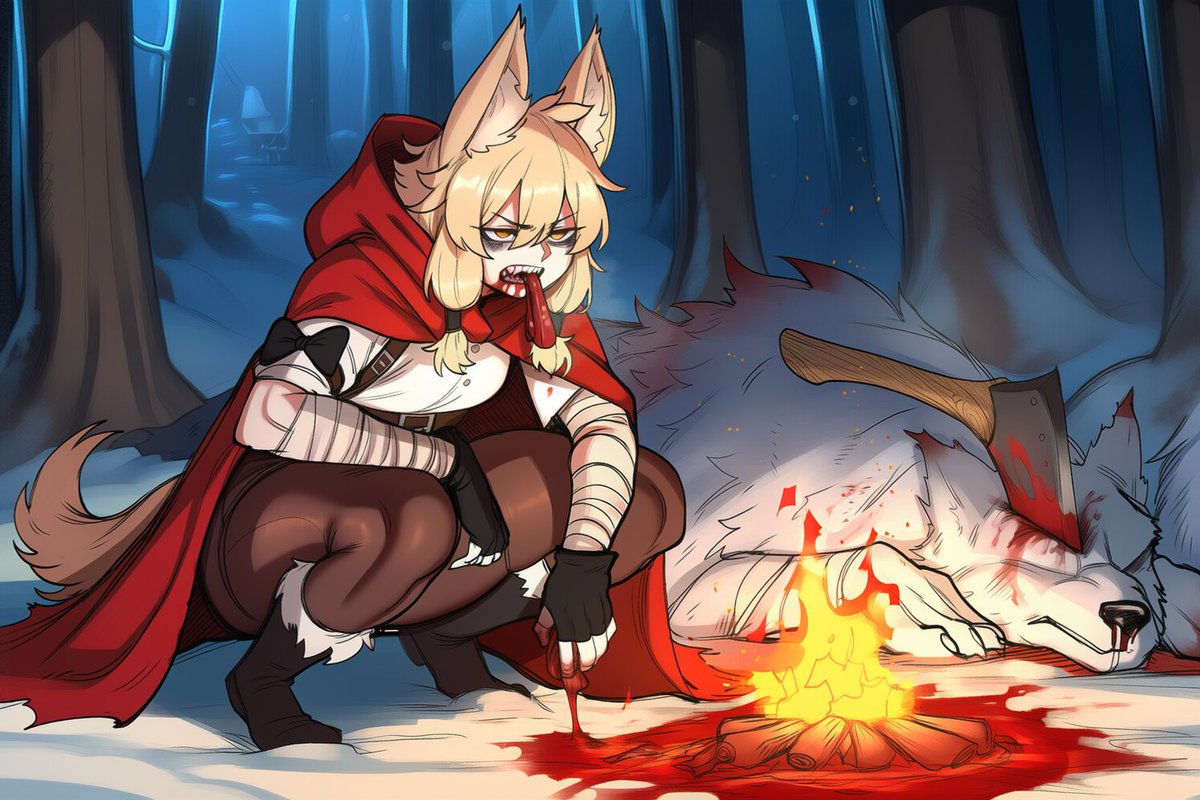 Raen (Little Red Riding Hood) - [OC]

"I ended it…  I buried its bones, broke its body, silenced its voice…  

…but it still breathes. Every time I do."