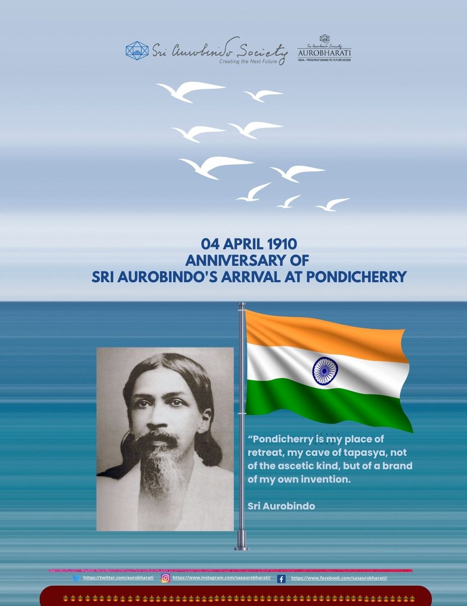 “Pondicherry is my place of retreat, my cave of tapasya, not of the ascetic kind, but of a brand of my own invention.” Sri Aurobindo

Sri Aurobindo arrived in Pondicherry on April 4, 1910, in pursuit of a profound spiritual mission—the realization of supramental transformation.