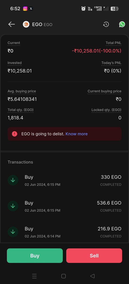 Sumit43796483's tweet photo. Bhai Sumit pura portfolio hi zero kardo kam se kam aise sabhi coins ko delisting karke portfolio ki aisi taisi mat karo. https://t.co/VNAZk2Bnzv