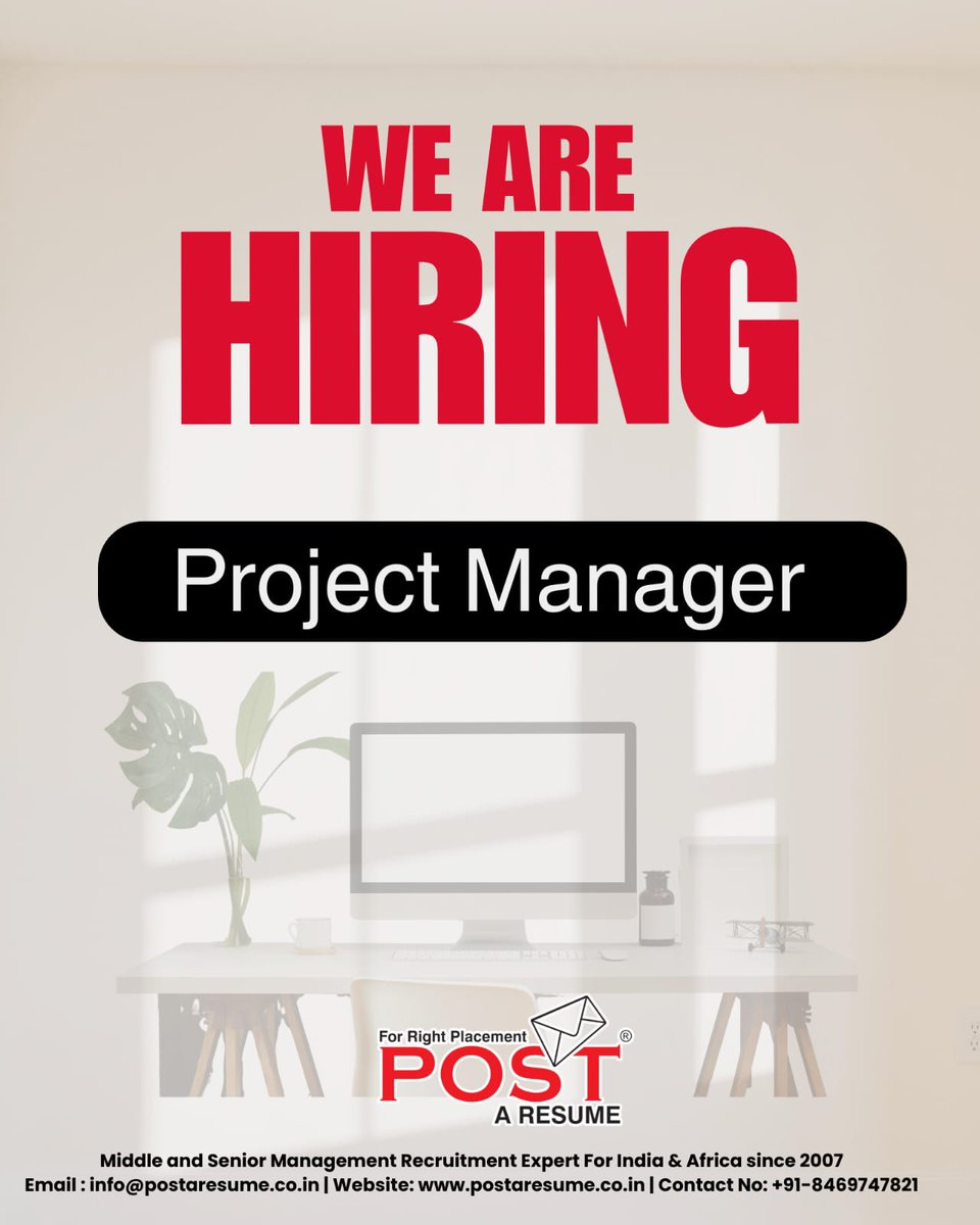 postaresume's tweet image. 📢 Hiring Alert! : Healthcare Interface Project Manager

🔗 Apply Now: career.postaresume.co.in/jobseeker/1299…

📧 Email: varsha@postaresume.co.in
📞 Call Now:91- 6354797016
🔖 Ref Code: 129986

#HealthcareIT #HealthTech #HealthcareJobs #AhmedabadJobs #PostAResume #VipulMmali #VipulTheWonderful