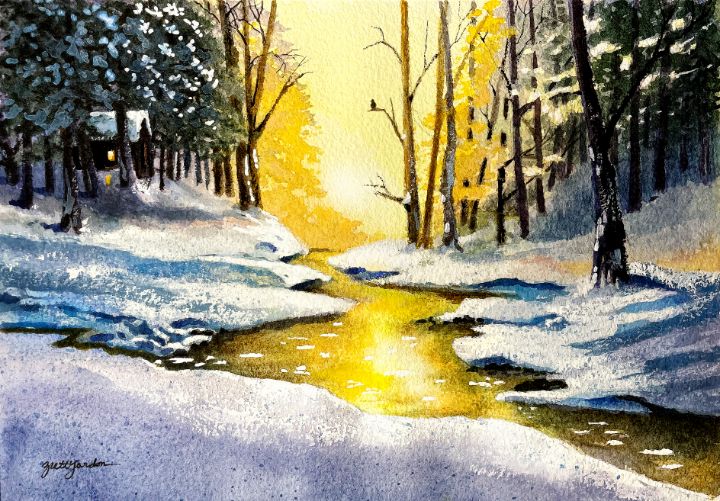 BrettGordon3's tweet photo. Art of the Day! "Snowy Forest Stream". Buy at: https://t.co/nbCQwyyead https://t.co/M5x34iqU7t