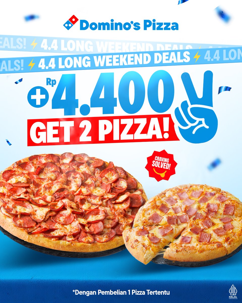 katalogpromosi's tweet image. Jujur ini pas banget buat long weekend 😭
Domino’s 4.4 Sale 🍕 Beli pizza ke-2 cuma 4.400, masih berlaku sampai 5 April 2026

Gas cek sekarang infonya 👇
katalogpromosi.com/promo-dominos-…
#Dominos #Promo44