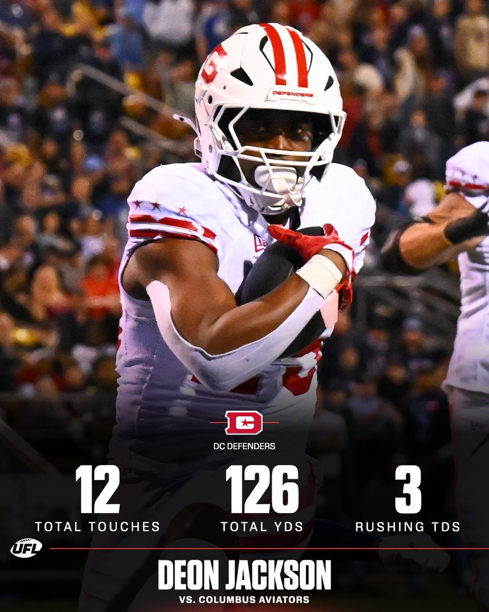 Deon Jackson had himself a DAY 👏
The former Indianapolis Colt tied a UFL record with three rushing touchdowns against the Aviators 🔥