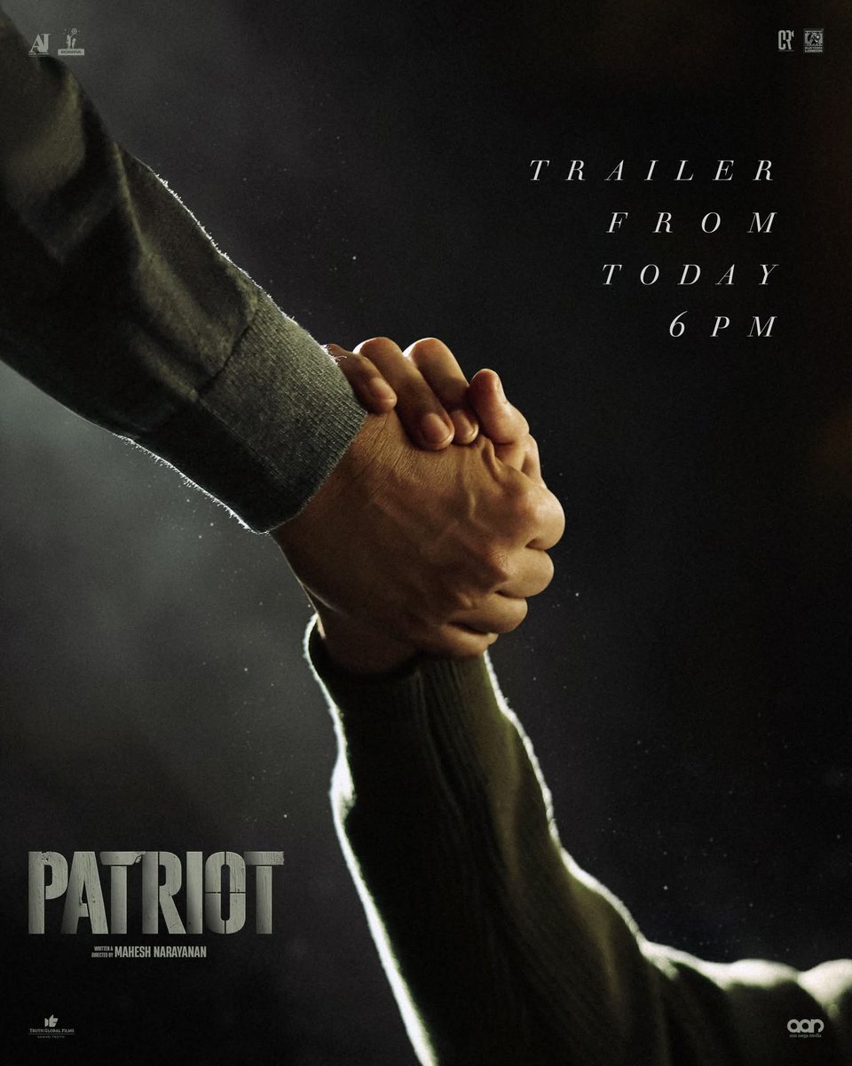 TTSR_Official's tweet photo. #Patriot Trailer From Today At 06:00 PM 📢✨
#PatriotFromMay1st 🔥
@TTSR_Official @vijayavikashm #Mammootty #Mohanlal #FahadhFaasil #KunchackoBoban #Nayanthara #Revathi #GraceAntony #MaheshNarayanan #KollyWood #Cinema #TTSR #TamilTVSatellitesRights #VijayaVikash
#VIJAYAVIKASHM https://t.co/TWmEpQ9ayj