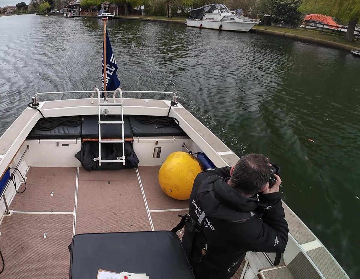 MariaHerlihyEA's tweet photo. Patrols out on the RIver this #Easter week end  in the #Teddington reach undertaking #licence checks ,serving directions to move and marking navigation hazards .Putting #pride back into the Thames .@RomneyWeir @EnvAgency @SimonShep64 https://t.co/Ssu800htf4