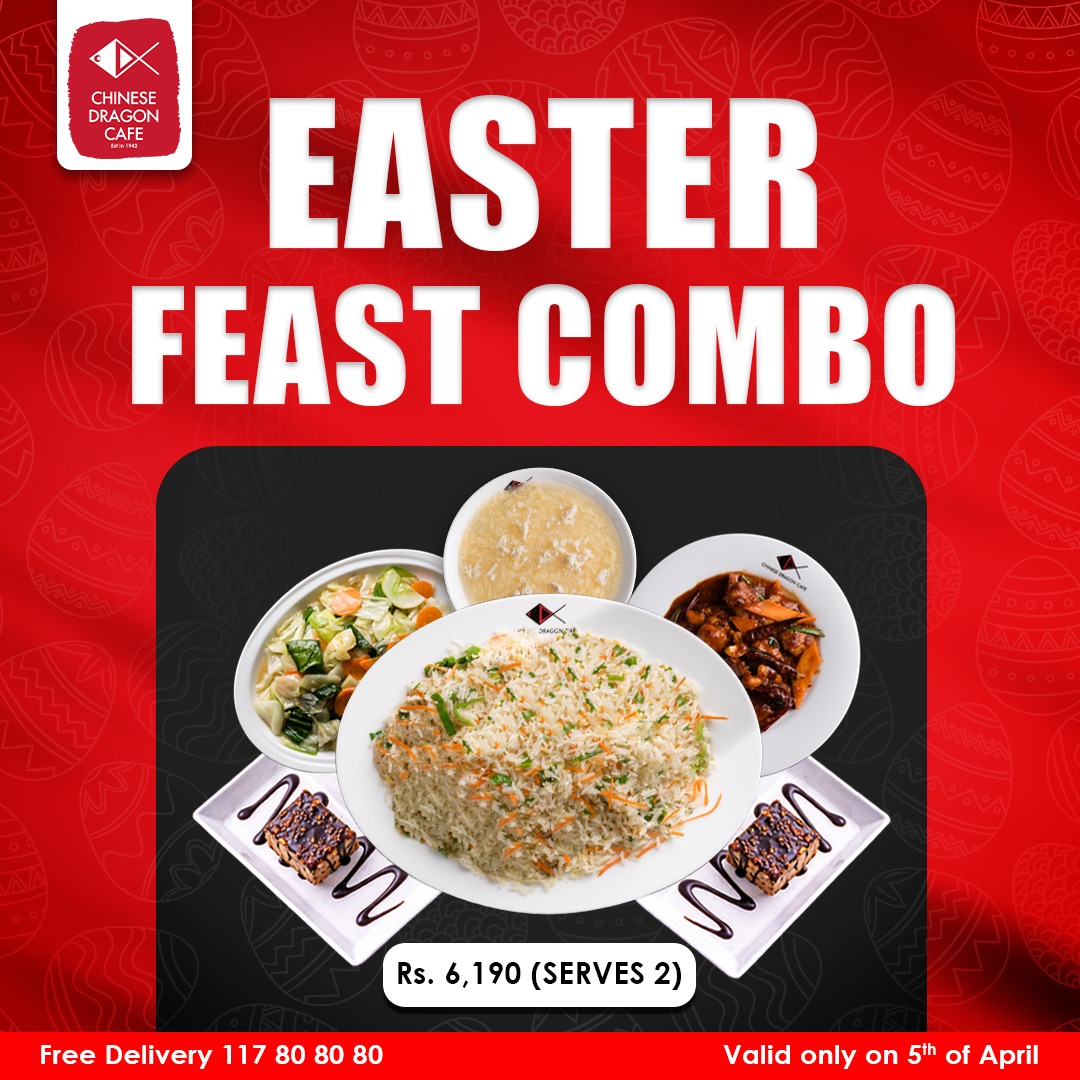 ChinesedragonSL's tweet photo. 🐣🔥 EASTER FEAST COMBO is here!

Celebrate with a delicious spread 🍚🍗🥢
Perfect for sharing ❤️
💥 Rs. 6,190 (Serves 2)
🚚 Free Delivery

📅 Available only on 5th April
Don’t miss out — order now!

#EasterDeals #ChineseDragonCafe #EasterFeast https://t.co/xVSC4Mzim7