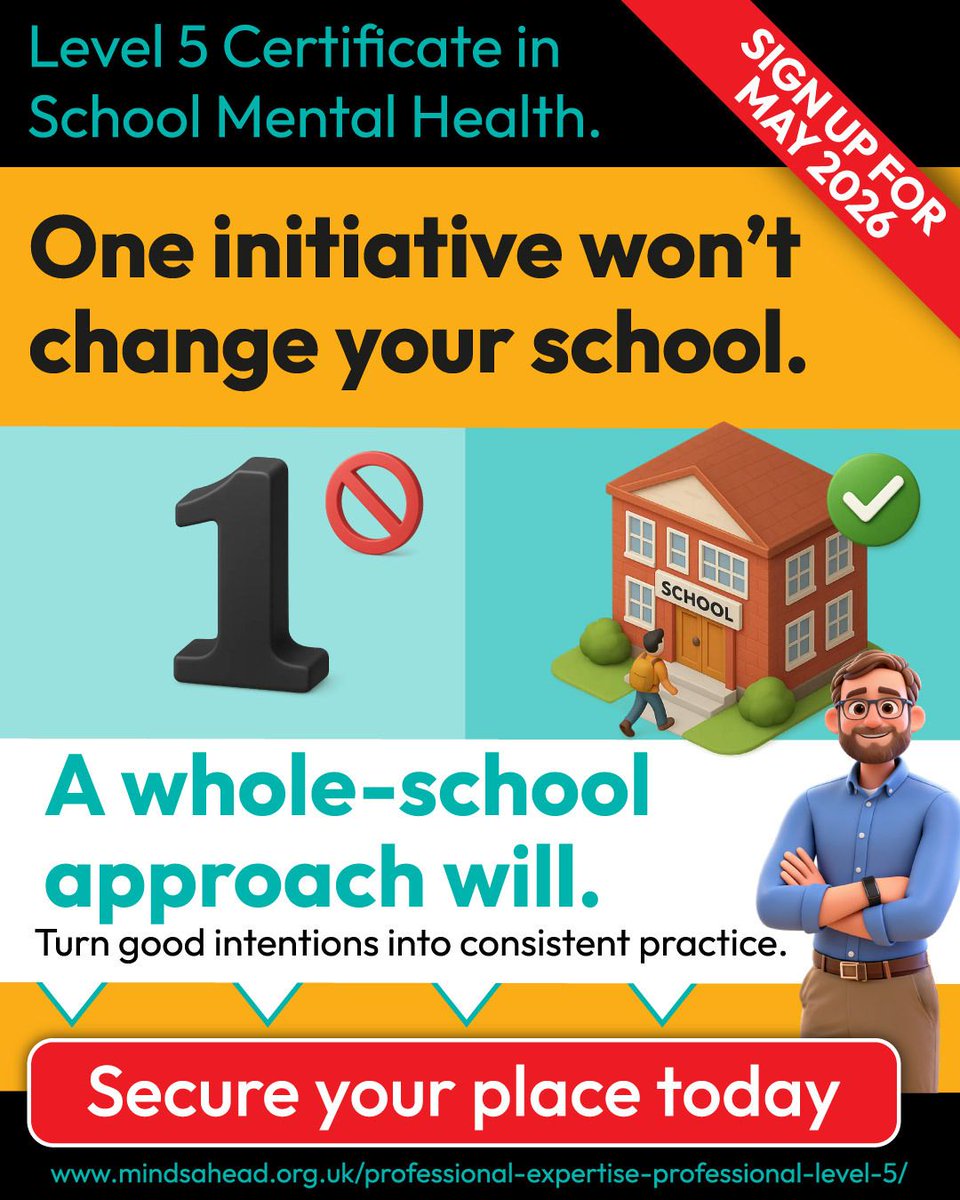 Minds_Ahead's tweet image. 👉 Bring everything together 
buff.ly/1tMp5EQ 

#WholeSchoolApproach #SchoolMentalHealth #MentalHealthInSchools #EducationStrategy #TeacherCPD #MindsAhead