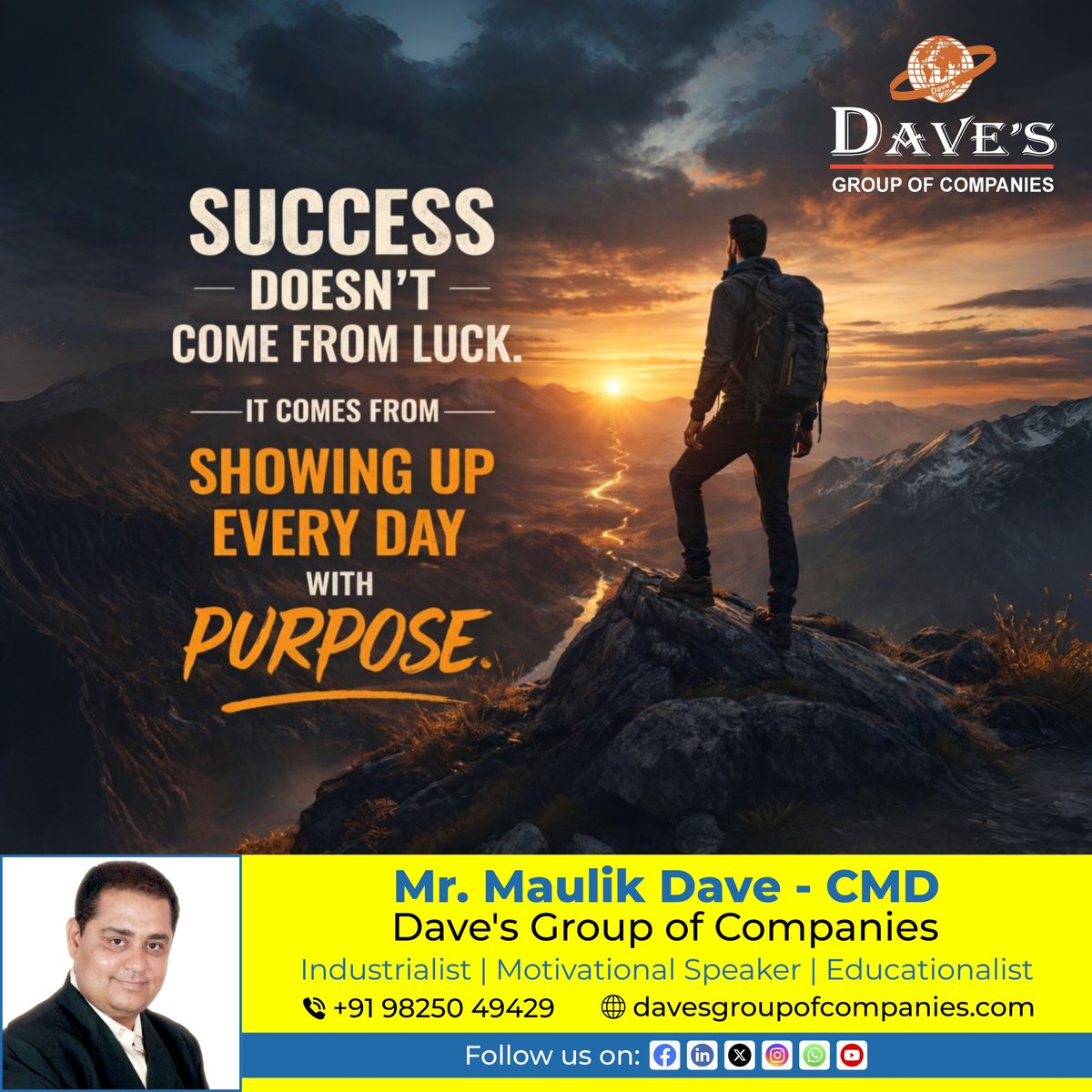 Good Morning.

Success = showing up, every single day.