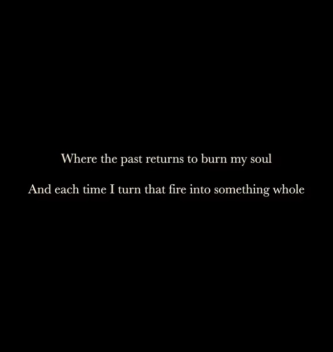 "there is a place where i often go, not to disappear, but to search deep below, where the past returns to burn my soul, and each time i turn that fire into something whole. what i go through, most will never know, but i don't really mind, as long as you make it back..to THE SHOW"