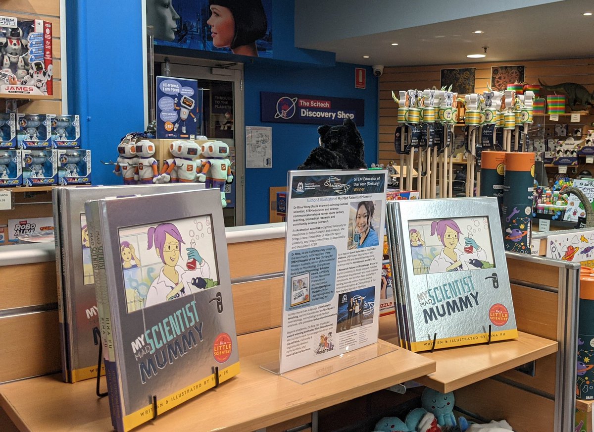 scientist_mum's tweet photo. Excited to have my signed picture storybook at #Scitech Discovery Shop this school holidays! An edutaining gift with scientifically accurate #parasites &amp; PC2 lab settings.
Written &amp; illustrated by #medical #scientist &amp; STEM Educator of the Year
#STEMeducation #MyMadScientistMummy https://t.co/xgDs4CPi5F