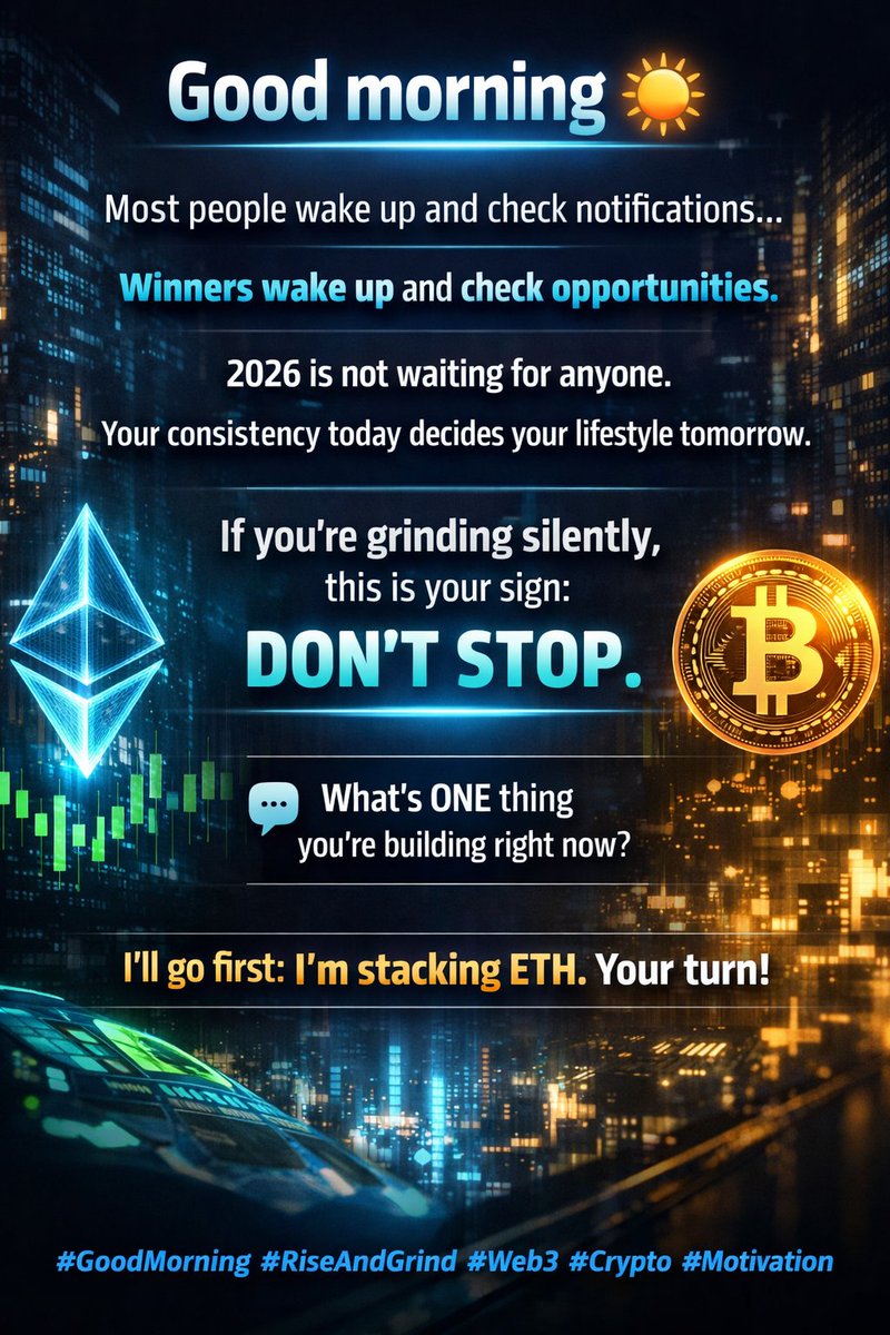 AlikoM64755's tweet image. #GoodMorning #RiseAndGrind #Web3 #Crypto #Motivation