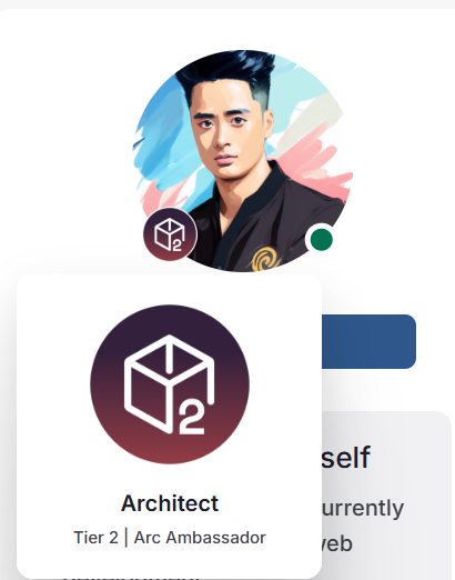 I am delighted to receive the Tier 2 | Arc Ambassador badge  Architects program on <a href="/arc/">Arc</a>🫶 
Thank you for the recognition, keep building!
