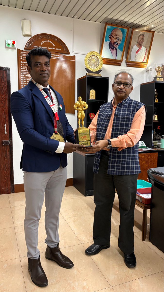 PRO_HEF's tweet photo. HEF family congratulates its employee Shri Sudesh S Saple for securing first position in Mr. Pune 2026 district level body building competition (50 years and above) organised by Federation of body building Physique Sports, Pune. https://t.co/VfFKVAecGb