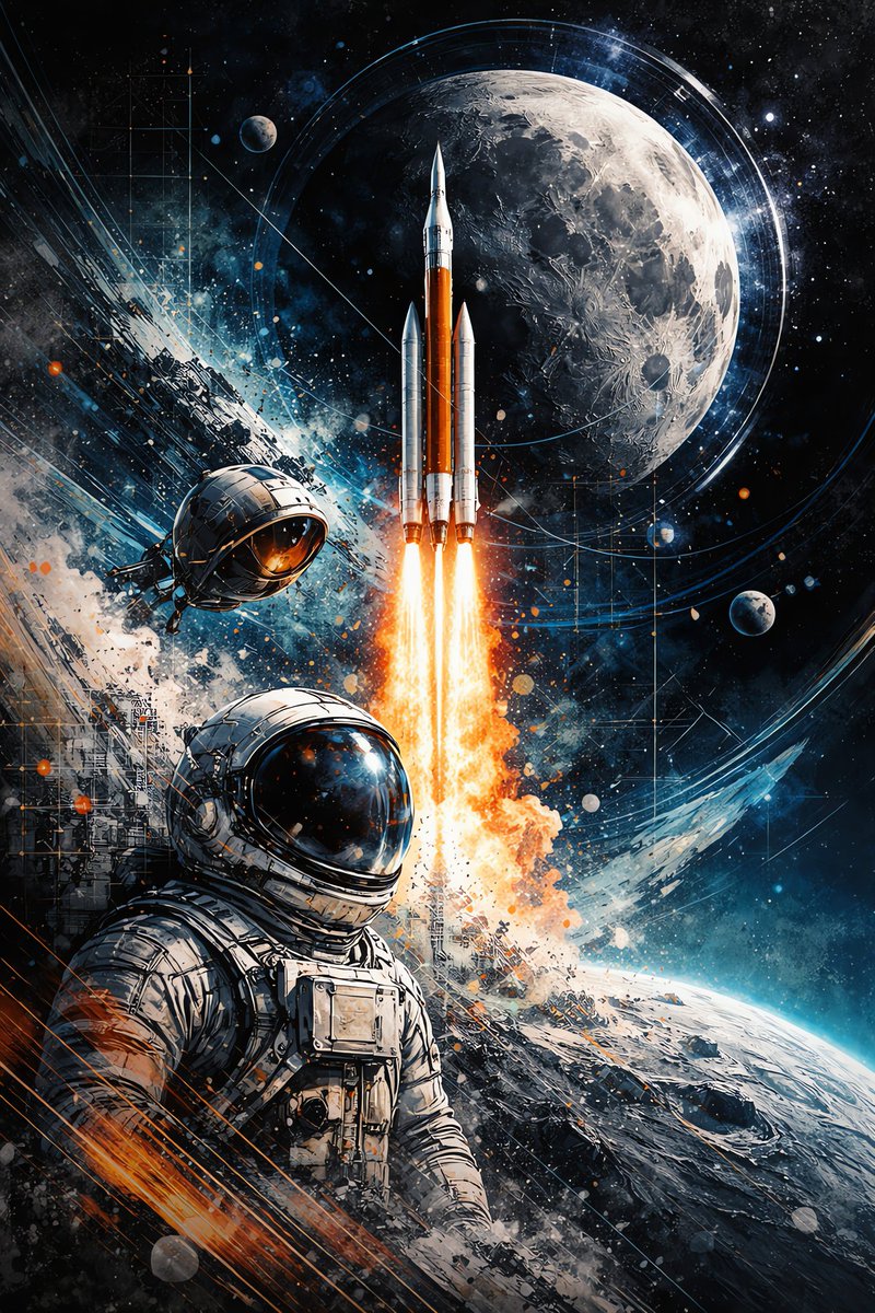 🌞Have a fantastic weekend
🌝Lunar Calling <a href="/objktcom/">objkt</a>
🌚The silent moon in silver gleam, awaits the touch of ancient dream.
Across the void, through ash and flame, we send our hope without a name.
💛8/10E - 1.5 $XTZ

#tezos #tezosart #NFTCommunity