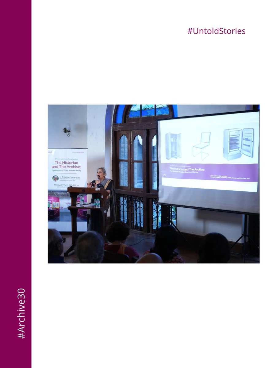 GodrejArchives's tweet image. At our 19th Annual Lecture, Dr. Lakshmi Subramanian uncovered the #UntoldStories of 3 iconic Godrej products — the steel cupboard, chair, &amp;amp; refrigerator, tracing how they quietly shaped life of middle class in India… instagram.com/p/DWs8Q-zDYyL/…

#Archive30 @ARAScot @explorearchives