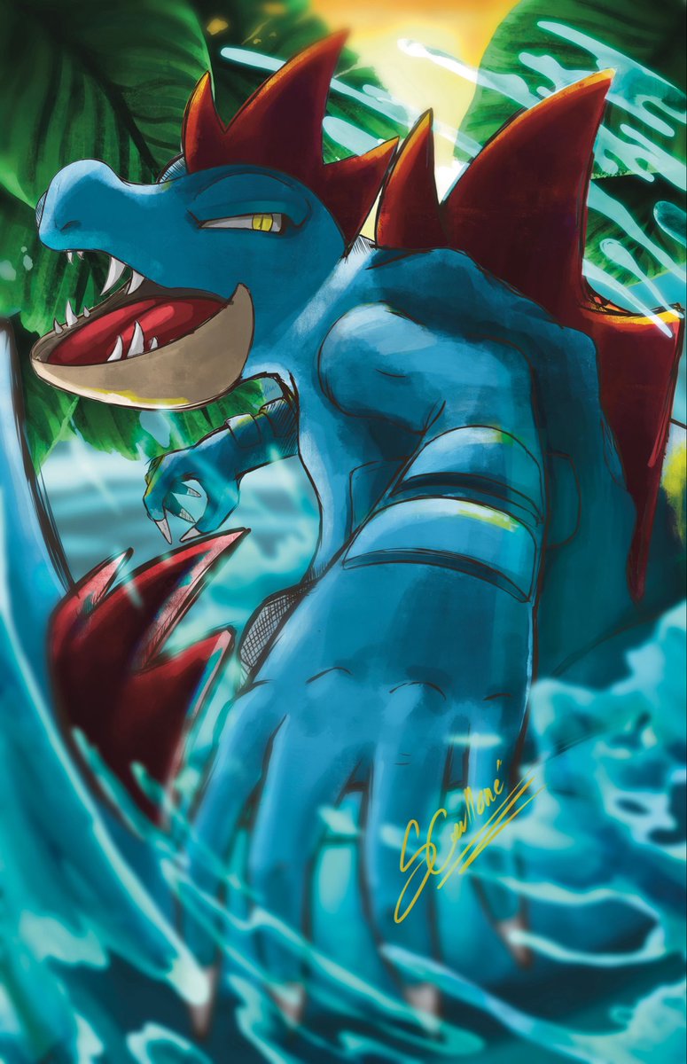 Scalllone's tweet photo. Some more pokemon! Feraligtr is deffo one of my faves. https://t.co/byiFhCNaRH