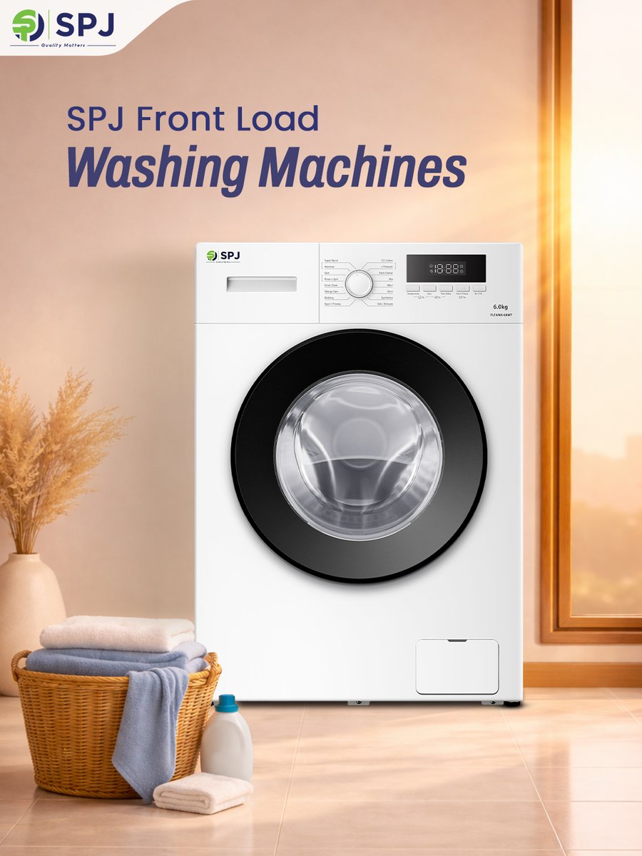 Go ahead, take a closer look. 🔍

We’ll wait...

Still looking? That’s the power of the SPJ Front Load Washing Machine. 

Give your clothes the premium care they deserve. Pure clean, every single time. ✨

#SPJElectronics #LaundryDay #CleanClothes #HomeAppliances #FrontLoad