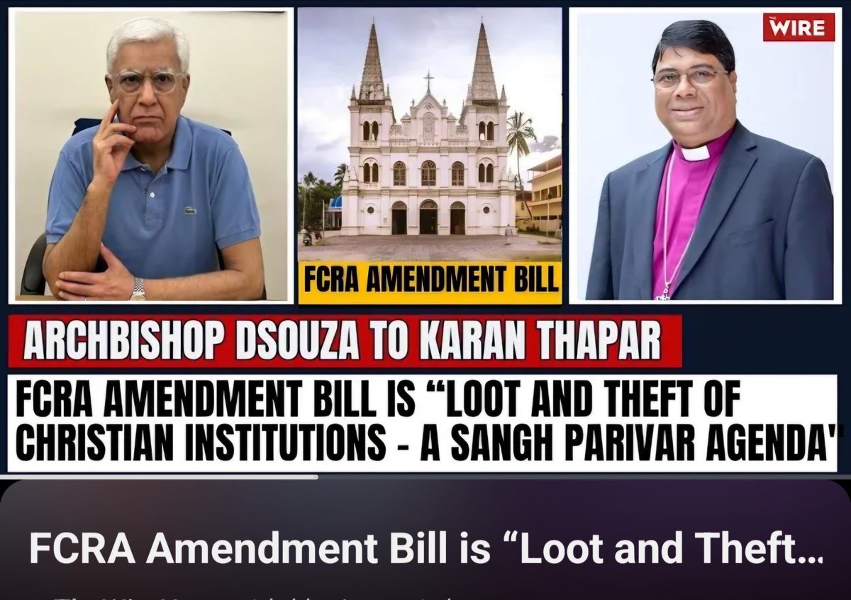 RobinTemsu's tweet photo. FCRA Amendment Bill is "loot and theft of Christian institutions - a Sangh Parivar agenda": Archbishop Joseph Dsouza, President, All India Christian Council. 
https://t.co/0yRjprUiXx https://t.co/5n8eNgOUxV