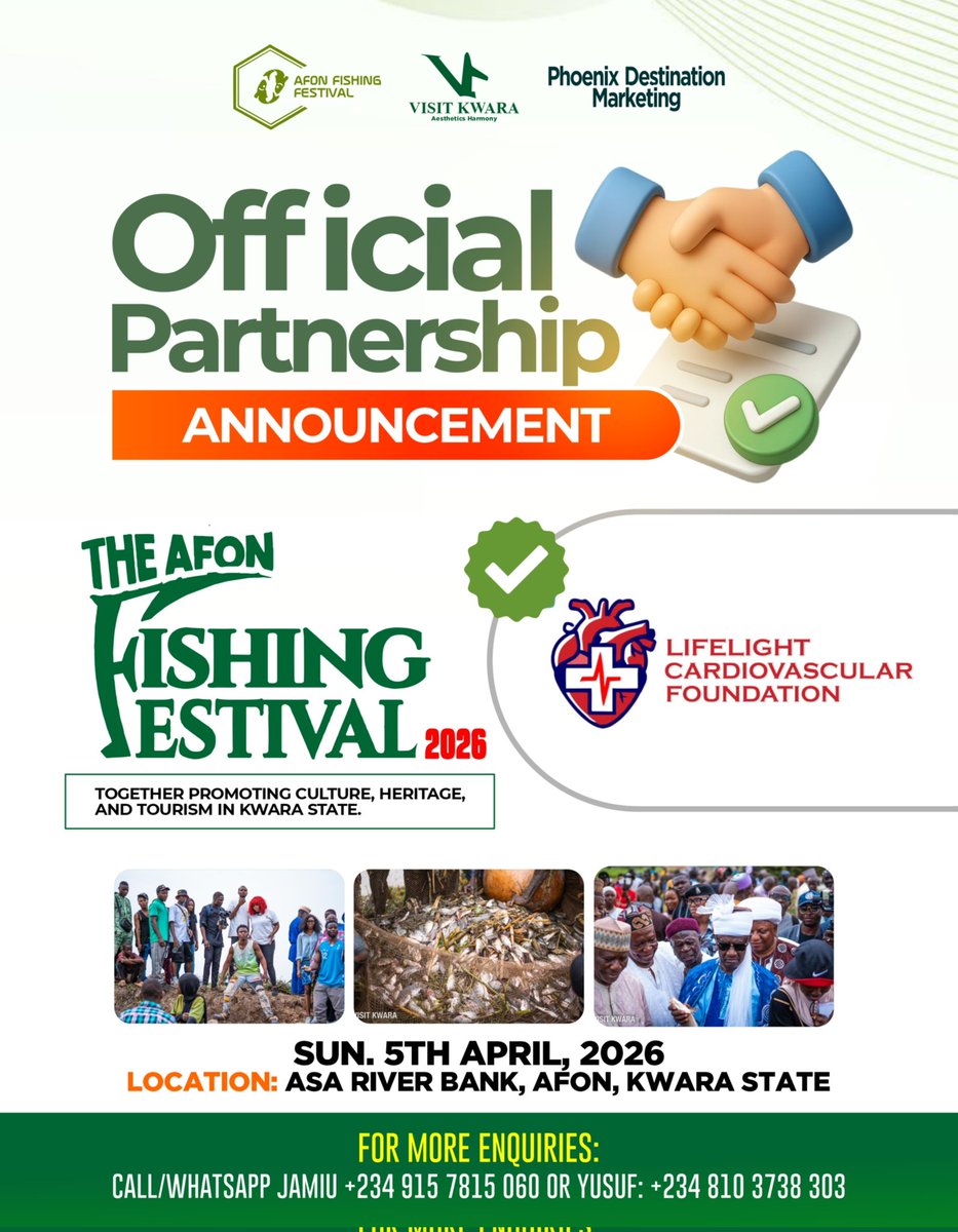 AfonFishingFest's tweet photo. A festival that celebrates culture and cares for people.

Lifelight Cardiovascular Foundation will be at the Afon Fishing Festival 2026 offering free medical checks for members of the community.

Because celebration should also come with care

5 April 2026 | Asa River Bank, Afon https://t.co/gW6kHYiu36