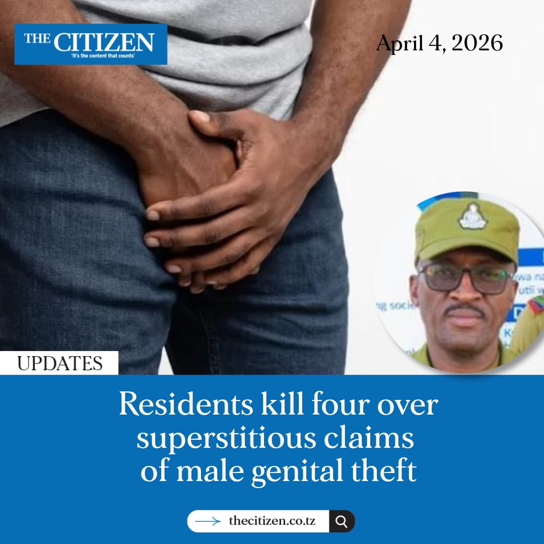TheCitizenTz's tweet photo. The Songwe Regional Police Commander, Senior Assistant Commissioner of Police (SACP) Augustino Senga, has said that by Friday, April 3, 2026, four people had been killed after being attacked by angry mobs, while four others remain in hospital ......
https://t.co/jPfvcX9irj https://t.co/W7QQNXM9FX
