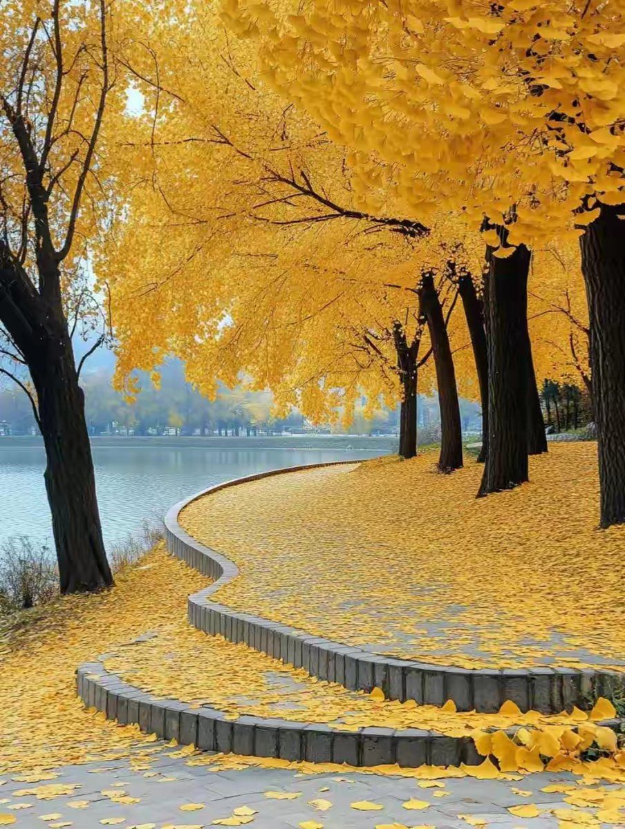 YunqPoloSwaqq's tweet photo. Autumn breeze u0026 golden leaves —perfect for a slow walk with coffee in hand. Who’s joining https://t.co/8cmuGbivbh