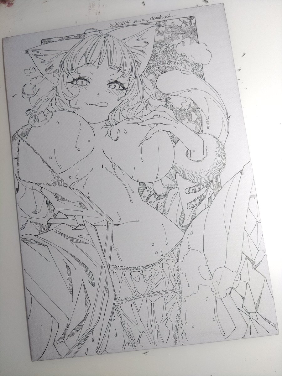 線画作成中
#catgirl #linework #traditionalart #wipart 