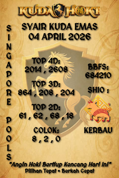 kudahoki88's tweet photo. KUDAHOKI | SYAIR SINGAPORE POOLS 04 APRIL 2026 | SYAIR KUDA EMAS
#kudahoki #syairkudaemas #syairsgp #syairsingapore #syairsingaporepools #prediksisgp #prediksisingapore #prediksisingaporepools #sgp #singapore #singaporepools https://t.co/HKR7zdLuRx