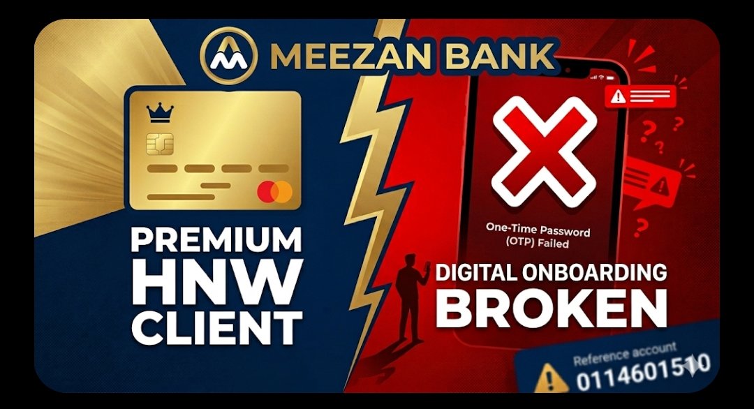 mudassir7abeer's tweet photo. Moving High-Net-Worth portfolio requires trust &amp; digital reliability, both currently missing at @MeezanBankLtd.
​Still waiting OTP to access my own funds. Silence from social media team is not good sign for a new Premium customer.
​Pls resolve @StateBank_Pak #MeezanBank #KotAddu https://t.co/HaJhyNpLit