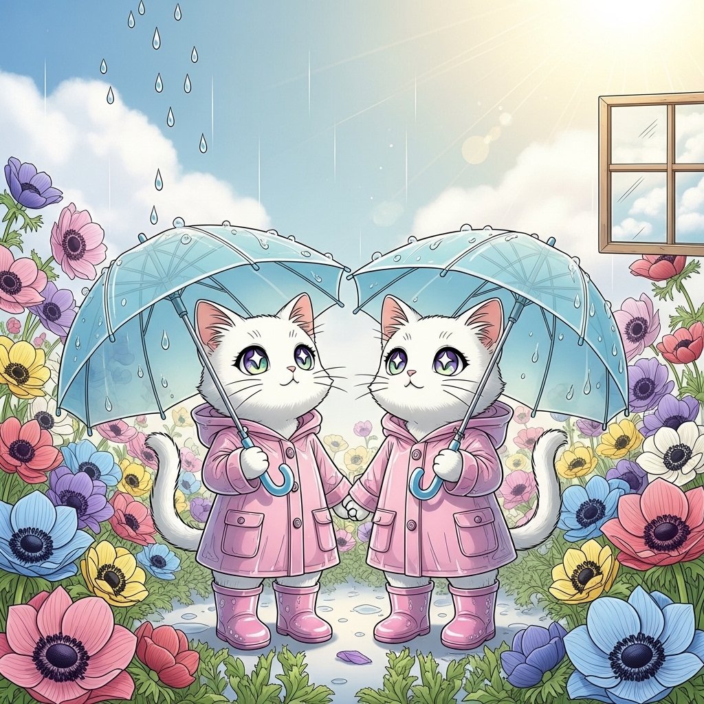 kumomoon2's tweet photo. #AIイラスト　#AIアート
春の雨ふり☔🪻 https://t.co/Zd4EcxYk4o