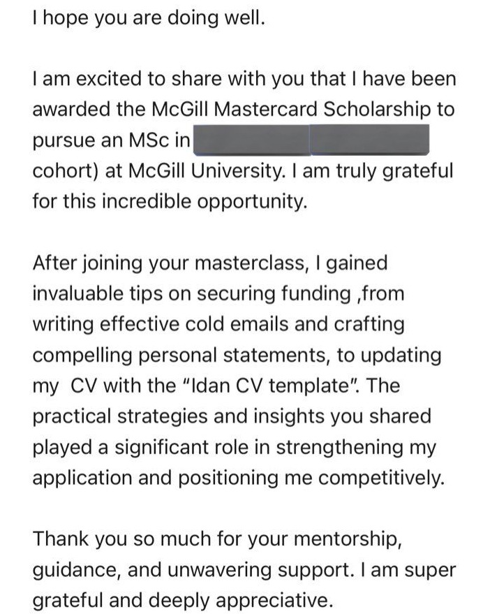 olumuyiwaayo's tweet photo. So why are you still not funded?

→ Your SOP reads like a biography
→ Your CV has bio-data, not achievements
→ Applying everywhere, hearing nothing

May 30-Day Scholarship Challenge fixes all of that.

For Master's &amp; PhD applicants only. Slots limited.