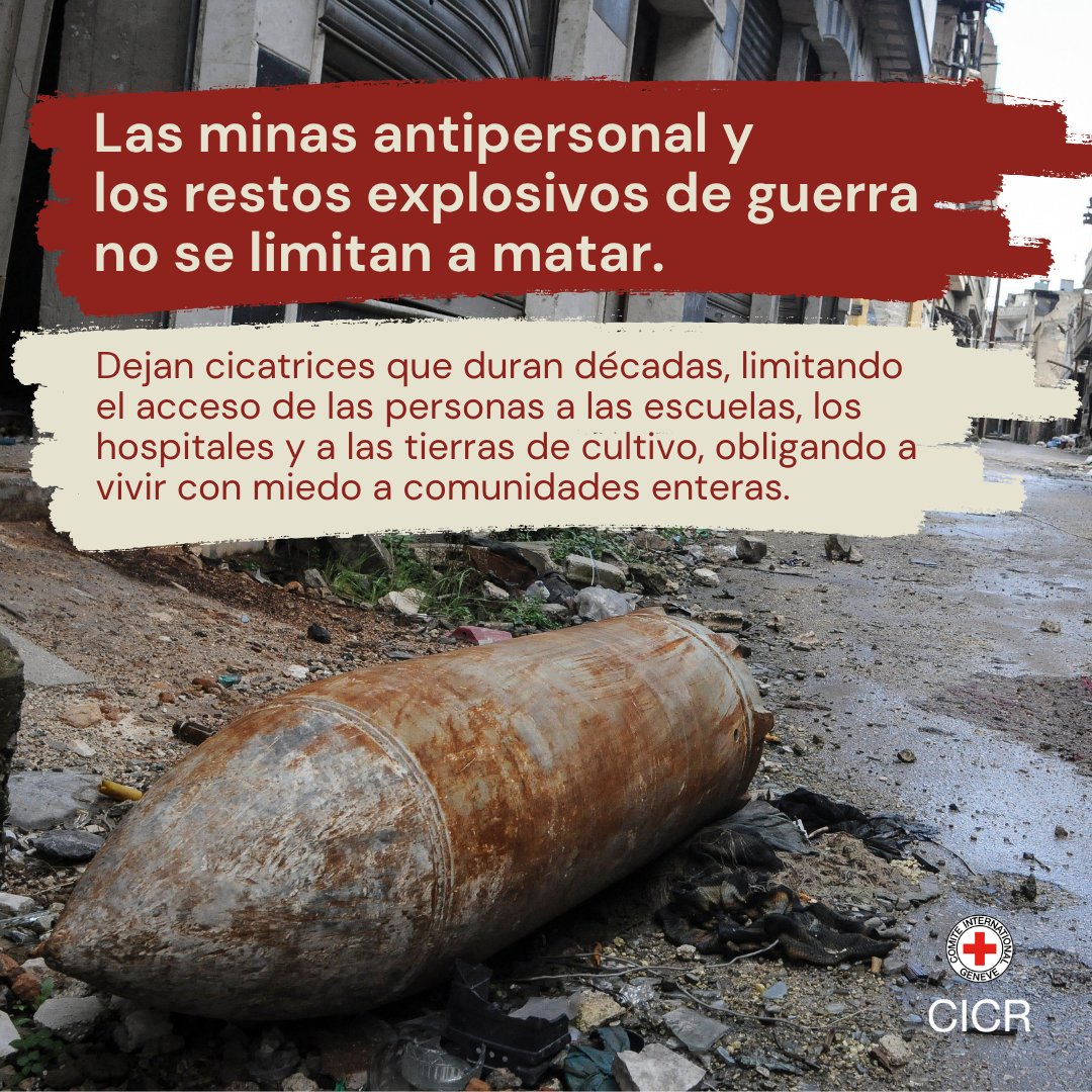 Las minas antipersonal y los restos explosivos de guerra siguen causando muertes y lesiones cada año, principalmente entre la población civil, muchos de ellos son niños y niñas.
Es momento de dejar estas armas donde pertenecen: en el pasado. 
Conoce más ms.spr.ly/6018Q0FSo