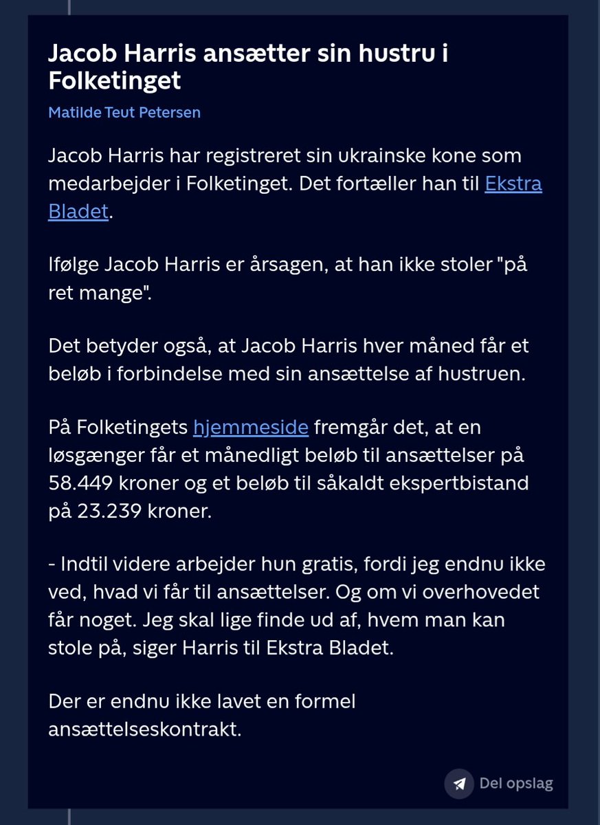 Nu stopper i <a href="/LBMathiesen/">Lars Boje Mathiesen</a>!
Det her er at pisse på vores alles penge!
-I skal bekæmpe det der magt lort, ikke blive en del af det &amp; udnytte det som en privat fordel!

Det her er IKKE et godt tegn! Det her er præcis modsat af hvad du sagde på valgnatten. I er mobberen nu🤷🏽
#dkpol