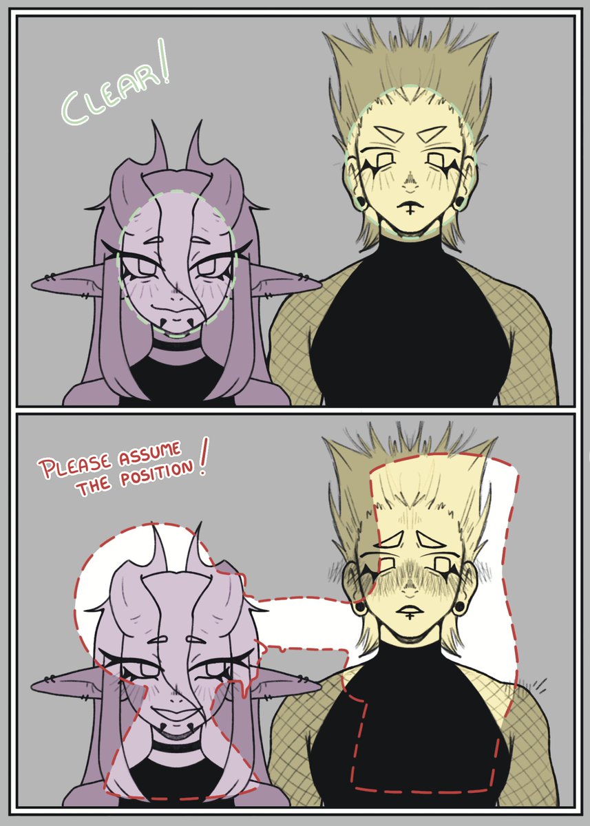 Chiochii__'s tweet photo. ASSUME THE POSITION TREND - Zurgares
.
.
I wanted to join this trend with my dnd oc's, Agares and Zur (Zur is my bf's oc) I love them with my whole life. They are such a cute couple. 💜💛
.
.
#trend #dndoc #purple #yellow #originalcharacter https://t.co/w1bbM7MZdI
