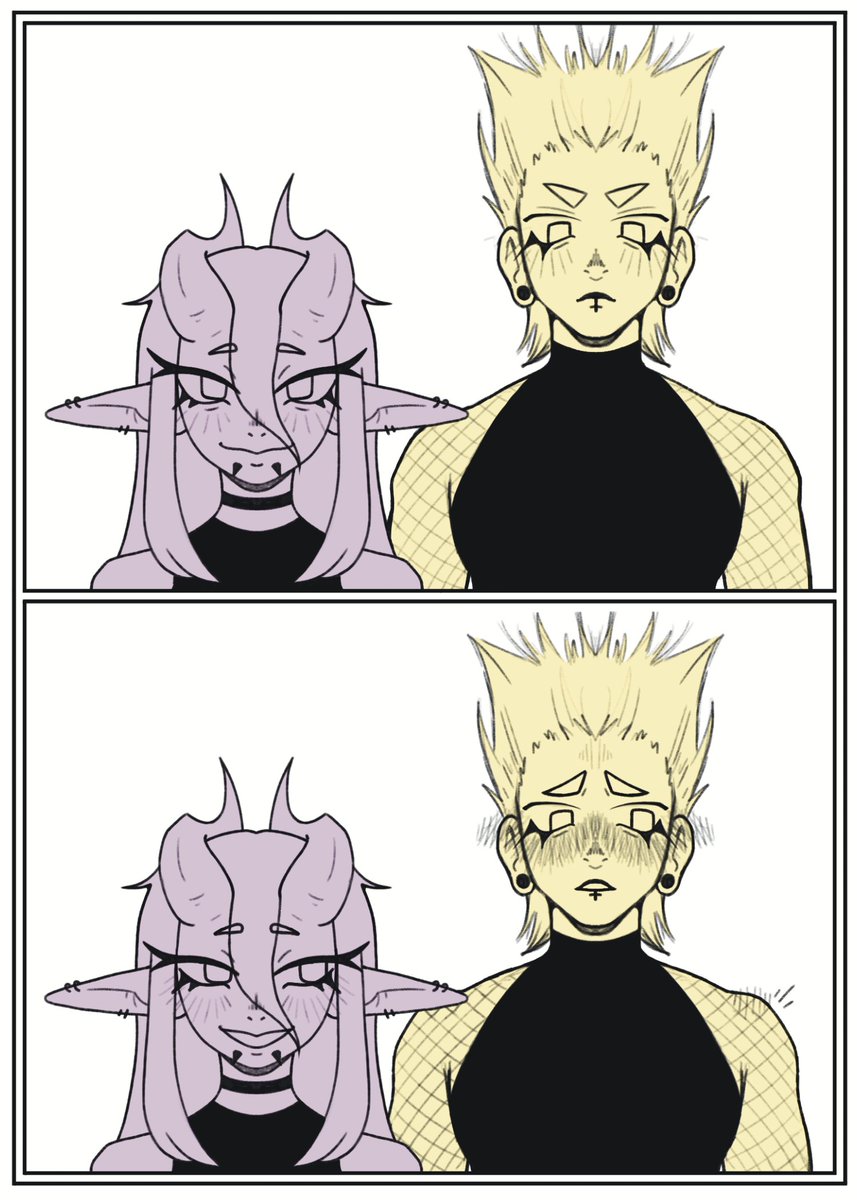 Chiochii__'s tweet photo. ASSUME THE POSITION TREND - Zurgares
.
.
I wanted to join this trend with my dnd oc's, Agares and Zur (Zur is my bf's oc) I love them with my whole life. They are such a cute couple. 💜💛
.
.
#trend #dndoc #purple #yellow #originalcharacter https://t.co/w1bbM7MZdI