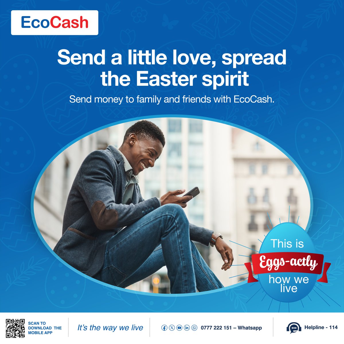 EcoCashZW's tweet image. Bless someone this Easter. Send them EcoCash.

#It’s Eggsactly how we live